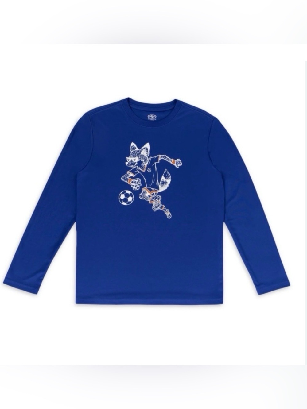Athletic Works Royal Blue Long-Sleeve Fox Soccer Graphic Tee